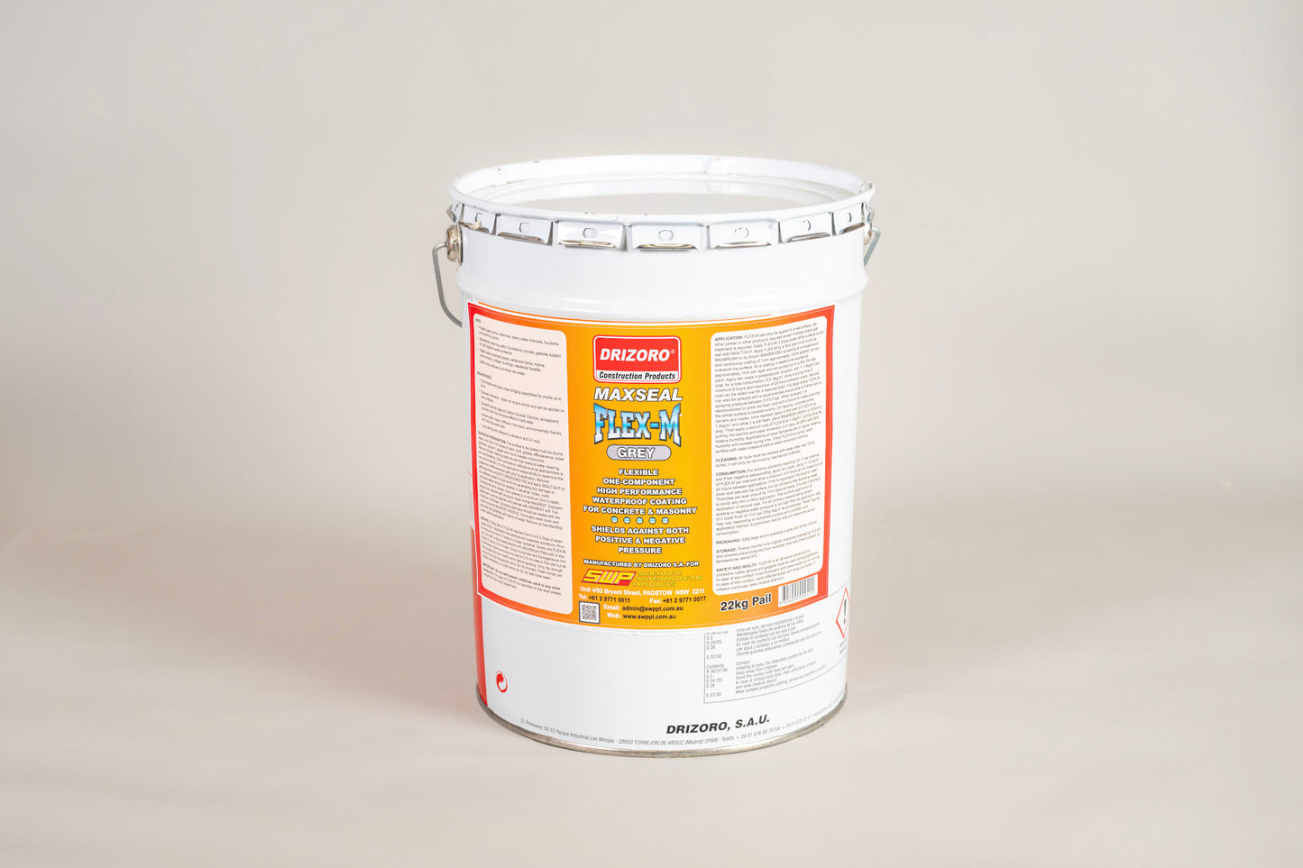 Drizoro Maxseal Flex M flexible waterproofing coating – 22kg & 15kg in grey and white