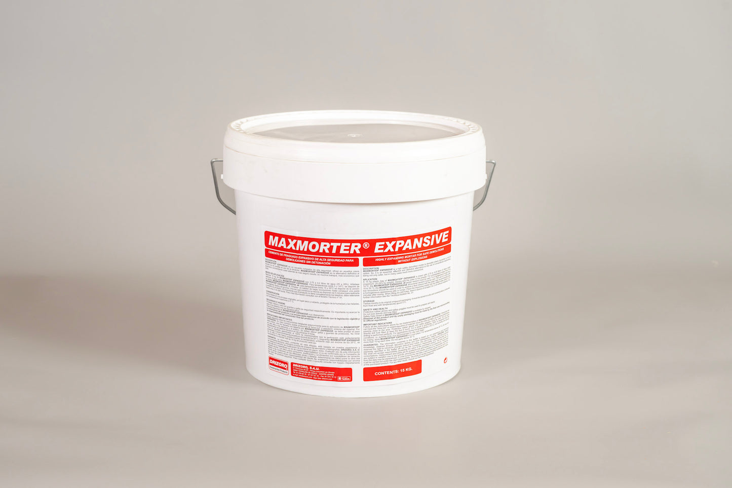 DRIZORO MAXMORTER EXPANSIVE 15KG non-explosive demolition mortar for cracking concrete, rock, and stone