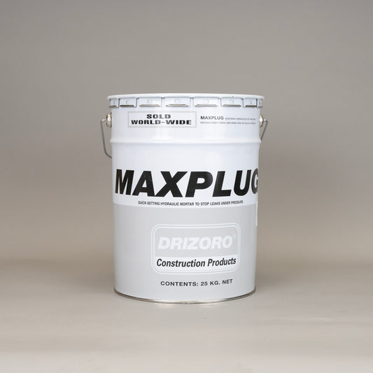 “Drizoro Maxplug waterproofing repair mortar –1 kg, 5kg, 25kg sizes”