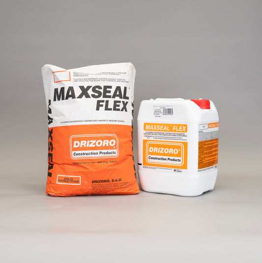 "DRIZORO MAXSEAL FLEX EXPRESS fast-setting flexible waterproofing mortar for urgent repairs"